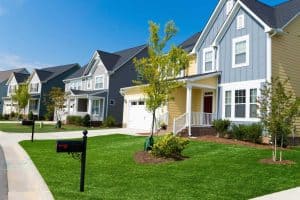 Front yard in Arlington, TX, with artificial grass installed